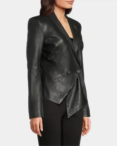 Undra Celeste Vintage Double-Breasted Leather Blazer | Thumbnail 6 Undra Celeste Vintage Double-Breasted Leather Blazer | Thumbnail 6