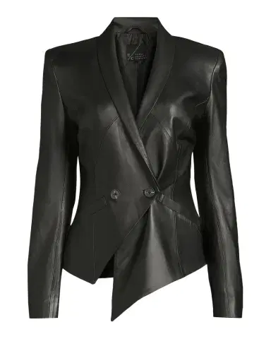 Undra Celeste Vintage Double-Breasted Leather Blazer | Thumbnail 1 Undra Celeste Vintage Double-Breasted Leather Blazer | Thumbnail 1