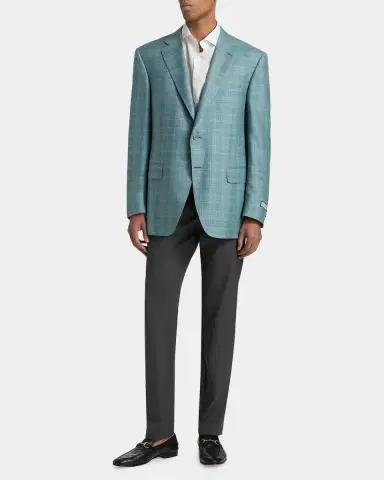 Canali Men's Siena Textured Plaid Wool-Blend Sport Coat | Thumbnail 2