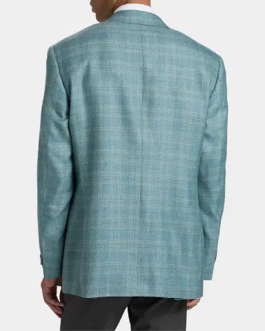 Canali Men's Siena Textured Plaid Wool-Blend Sport Coat | Thumbnail 3