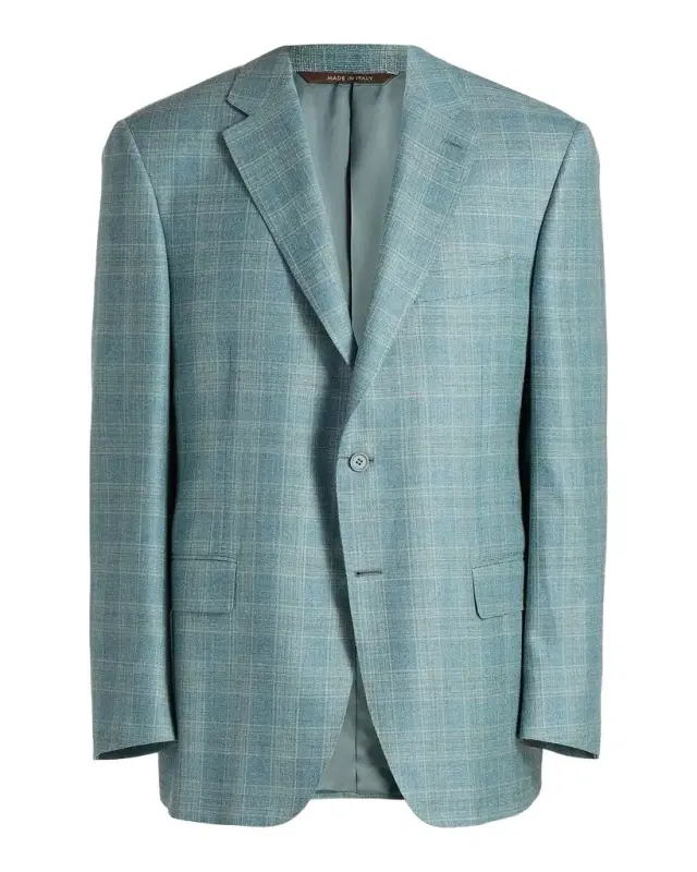 Canali Men 's Siena Textured Plaid Wool-Blend Sport Coat