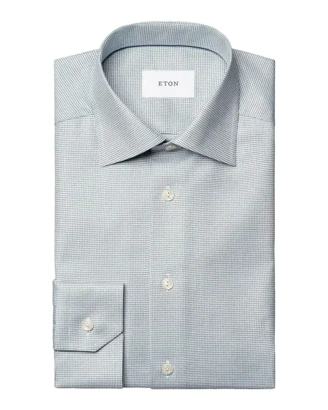 Eton Men 's Contemporary-Fit Semi Solid Twill Shirt