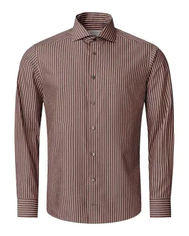 Eton Men 's Striped Cotton-Silk Shirt | Thumbnail 1 Eton Men 's Striped Cotton-Silk Shirt | Thumbnail 1