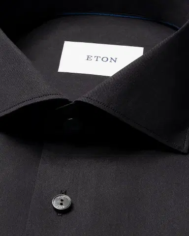 Eton Men 's Contemporary-Fit Solid Cotton-Silk Shirt | Thumbnail 5 Eton Men 's Contemporary-Fit Solid Cotton-Silk Shirt | Thumbnail 5