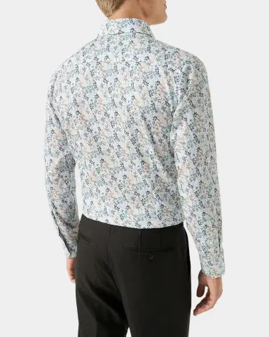 Eton Men 's Floral Slim-Fit Cotton Twill Shirt | Thumbnail 2 Eton Men 's Floral Slim-Fit Cotton Twill Shirt | Thumbnail 2