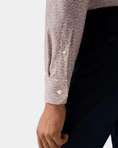 Eton Men 's Floral Cotton Twill Slim-Fit Shirt | Thumbnail 6 Eton Men 's Floral Cotton Twill Slim-Fit Shirt | Thumbnail 6