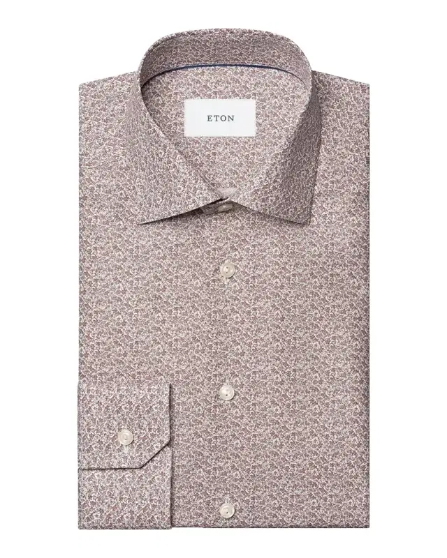 Eton Men 's Floral Cotton Twill Slim-Fit Shirt