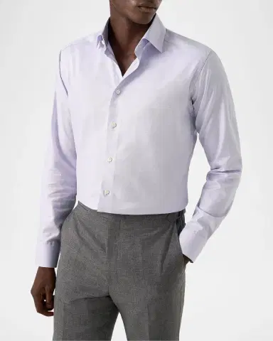 Eton Men's Contemporary-Fit Textured Twill Shirt | Thumbnail 3 Eton Men's Contemporary-Fit Textured Twill Shirt | Thumbnail 3