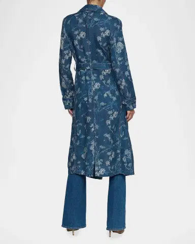 L'Agence Bradley Floral Linen Trench Coat | Thumbnail 3 L'Agence Bradley Floral Linen Trench Coat | Thumbnail 3