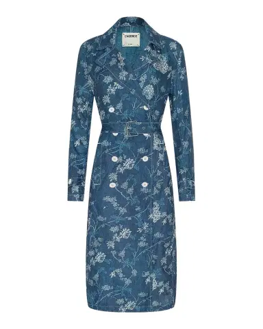 L'Agence Bradley Floral Linen Trench Coat | Thumbnail 1 L'Agence Bradley Floral Linen Trench Coat | Thumbnail 1