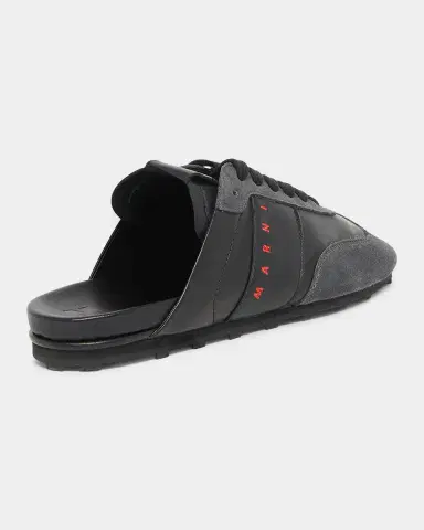 Marni Men 's Logo Leather Mules | Thumbnail 3 Marni Men 's Logo Leather Mules | Thumbnail 3