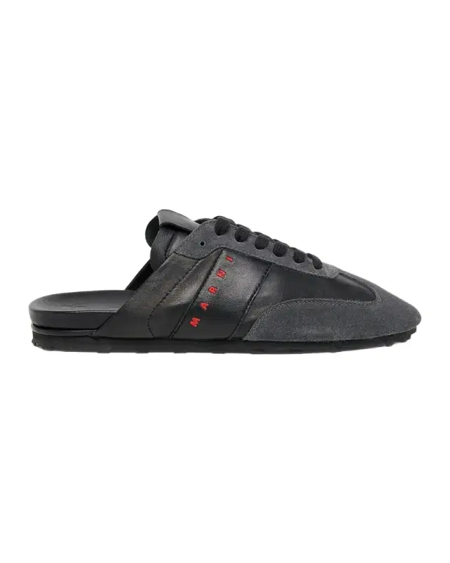 Marni Men 's Logo Leather Mules