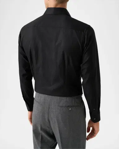 Eton Men's Contemporary-Fit Cotton-Silk Shirt | Thumbnail 3 Eton Men's Contemporary-Fit Cotton-Silk Shirt | Thumbnail 3