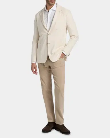 Canali Men's Waffle-Knit Cotton Jersey Jacket | Thumbnail 2