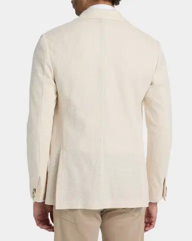 Canali Men's Waffle-Knit Cotton Jersey Jacket | Thumbnail 3