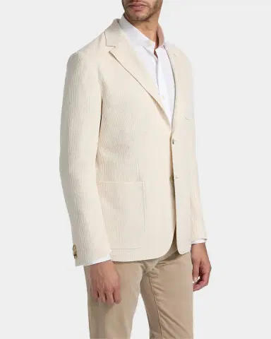 Canali Men's Waffle-Knit Cotton Jersey Jacket | Thumbnail 7