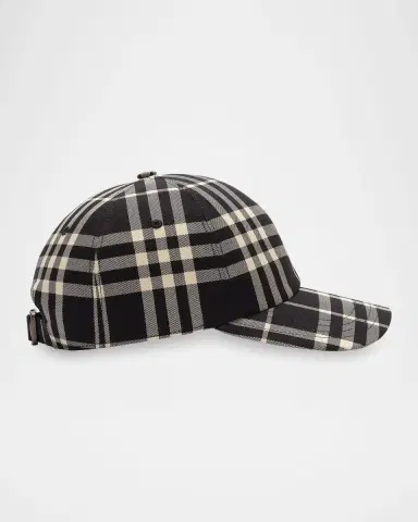 Burberry Men's Checked Cotton Baseball Cap | Thumbnail 2