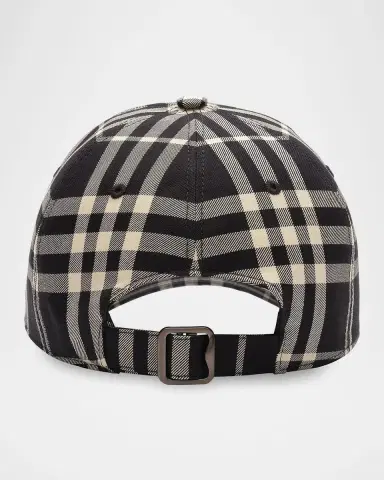 Burberry Men's Checked Cotton Baseball Cap | Thumbnail 3