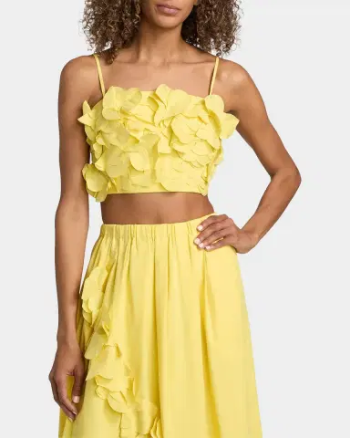 Ramy Brook Everly Petal Appliqué Cotton-Blend Crop Top | Thumbnail 4 Ramy Brook Everly Petal Appliqué Cotton-Blend Crop Top | Thumbnail 4