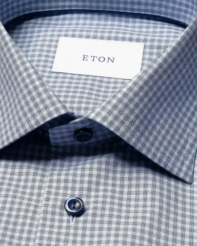 Eton Men's Slim-Fit Check Twill Shirt | Thumbnail 4 Eton Men's Slim-Fit Check Twill Shirt | Thumbnail 4