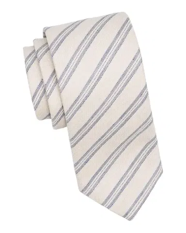Canali Men's Striped Woven Silk Tie | Thumbnail 1 Canali Men's Striped Woven Silk Tie | Thumbnail 1