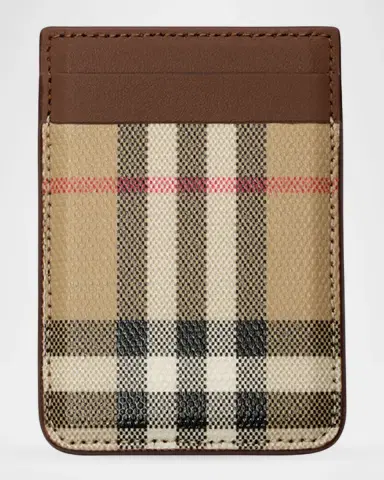 Burberry Men's Check Magnetic Card Case | Thumbnail 2