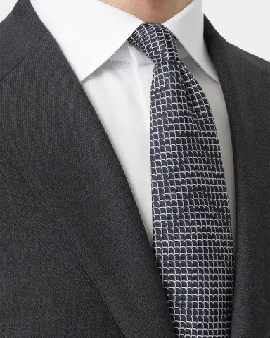 Eton Men 's Geometric Woven Silk Tie | Thumbnail 2