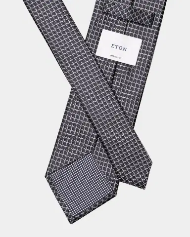 Eton Men 's Geometric Woven Silk Tie | Thumbnail 3
