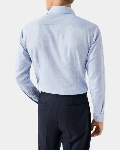 Eton Men's Micro-Houndstooth Cotton Twill Slim-Fit Shirt | Thumbnail 2 Eton Men's Micro-Houndstooth Cotton Twill Slim-Fit Shirt | Thumbnail 2