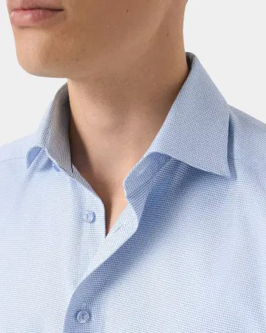 Eton Men's Micro-Houndstooth Cotton Twill Slim-Fit Shirt | Thumbnail 4 Eton Men's Micro-Houndstooth Cotton Twill Slim-Fit Shirt | Thumbnail 4