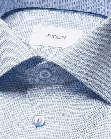 Eton Men's Micro-Houndstooth Cotton Twill Slim-Fit Shirt | Thumbnail 7 Eton Men's Micro-Houndstooth Cotton Twill Slim-Fit Shirt | Thumbnail 7