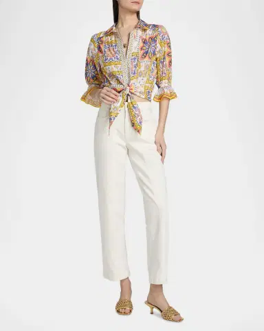Ramy Brook Zola Printed Cotton Crop Top | Thumbnail 2 Ramy Brook Zola Printed Cotton Crop Top | Thumbnail 2