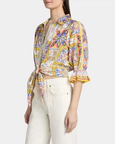Ramy Brook Zola Printed Cotton Crop Top | Thumbnail 7 Ramy Brook Zola Printed Cotton Crop Top | Thumbnail 7