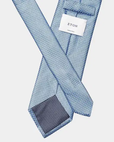 Eton Men 's Geometric Silk Satin Tie | Thumbnail 3 Eton Men 's Geometric Silk Satin Tie | Thumbnail 3
