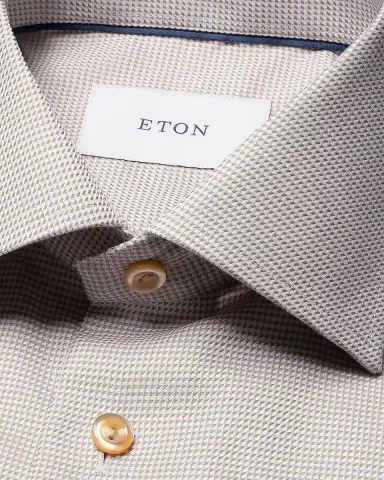 Eton Men's Houndstooth Contemporary-Fit Cotton Twill Shirt | Thumbnail 4 Eton Men's Houndstooth Contemporary-Fit Cotton Twill Shirt | Thumbnail 4