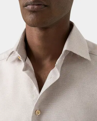Eton Men's Houndstooth Contemporary-Fit Cotton Twill Shirt | Thumbnail 5 Eton Men's Houndstooth Contemporary-Fit Cotton Twill Shirt | Thumbnail 5