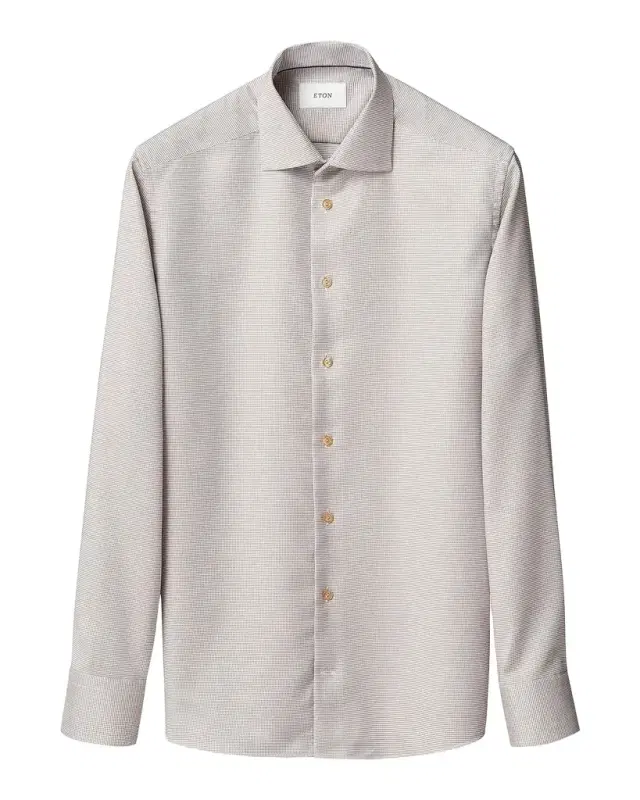 Eton Men 's Houndstooth Contemporary-Fit Cotton Twill Shirt
