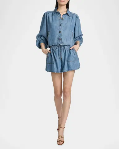 Ramy Brook Annalise Wide-Leg Denim Shorts | Thumbnail 2 Ramy Brook Annalise Wide-Leg Denim Shorts | Thumbnail 2