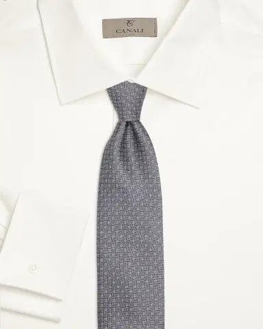Canali Men's Geometric Silk Tie | Thumbnail 2