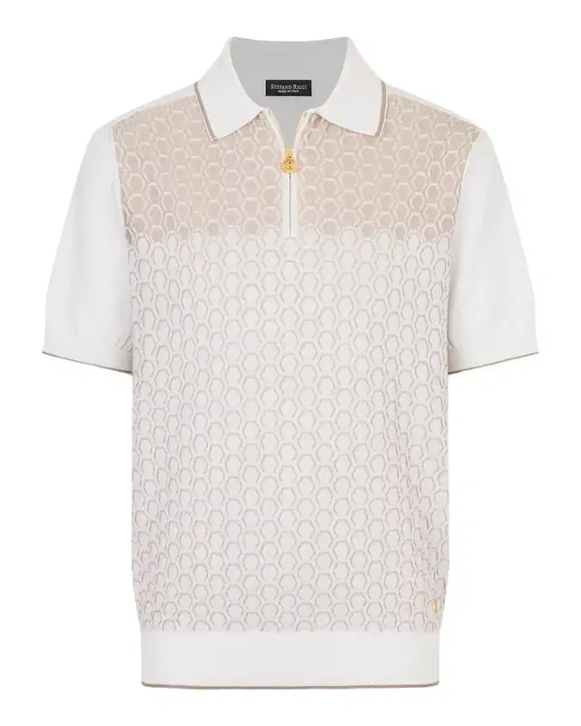 Stefano Ricci Men 's Textured Silk-Cotton Quarter-Zip Polo Shirt
