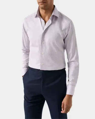Eton Men 's Slim-Fit Semi Solid Twill Shirt | Thumbnail 3 Eton Men 's Slim-Fit Semi Solid Twill Shirt | Thumbnail 3