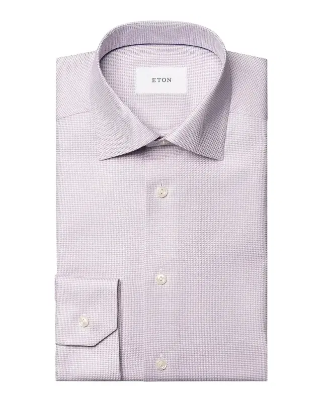 Eton Men 's Slim-Fit Semi Solid Twill Shirt