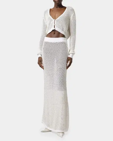 GIUSEPPE DI MORABITO Act II: The Fall Of Icarus Maglia Imitation Pearl Crop Knit Cardigan | Thumbnail 2