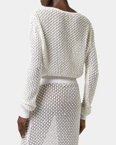 GIUSEPPE DI MORABITO Act II: The Fall Of Icarus Maglia Imitation Pearl Crop Knit Cardigan | Thumbnail 3