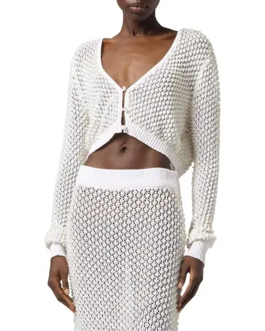 GIUSEPPE DI MORABITO Act II: The Fall Of Icarus Maglia Imitation Pearl Crop Knit Cardigan | Thumbnail 1