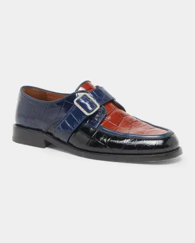 Marni Men 's Crocodile-Embossed Leather Moccasins | Thumbnail 2