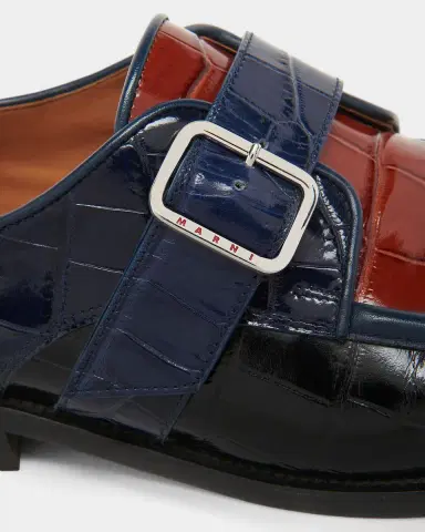 Marni Men 's Crocodile-Embossed Leather Moccasins | Thumbnail 4