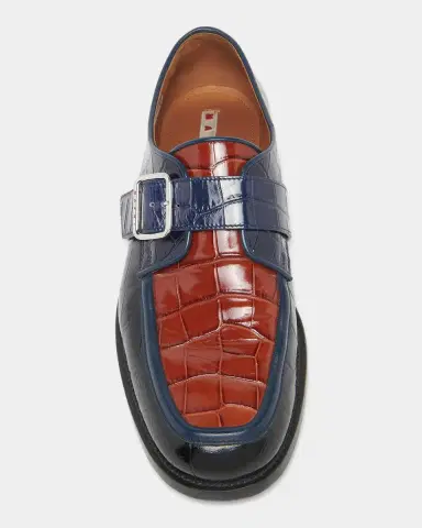 Marni Men 's Crocodile-Embossed Leather Moccasins | Thumbnail 5