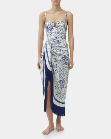 SIMKHAI Russo Printed Fringed Pareo | Thumbnail 2