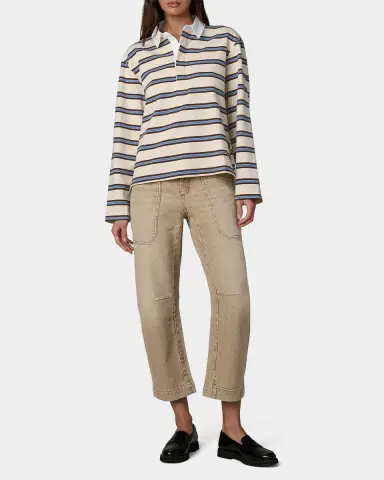 Joe's Jeans Dylan Striped Cotton Oversized Rugby Shirt | Thumbnail 2 Joe's Jeans Dylan Striped Cotton Oversized Rugby Shirt | Thumbnail 2